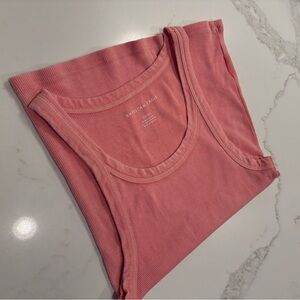 American Eagle Coral Ribbed Top